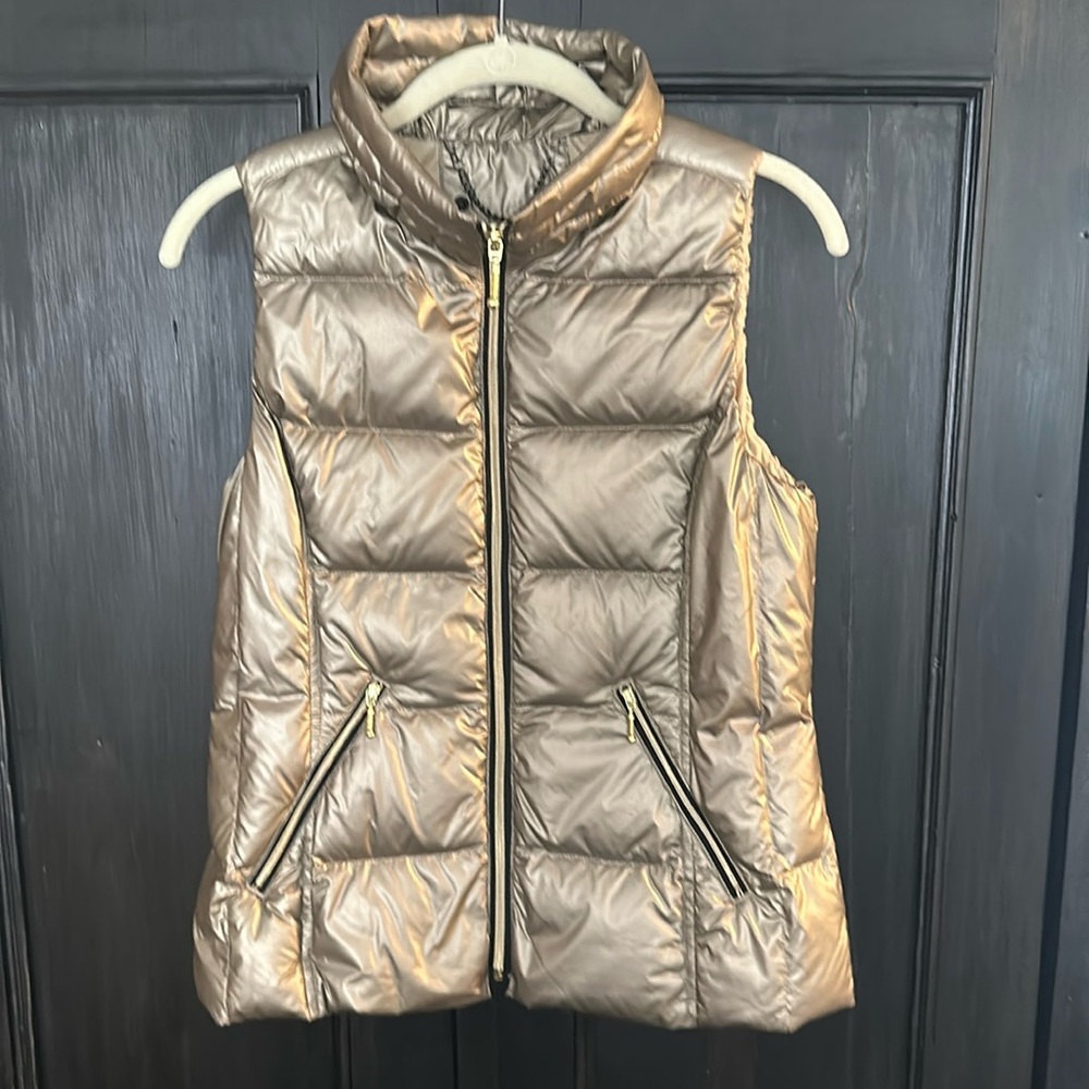 ANORAK Metallic Gold Puffer Vest Size S